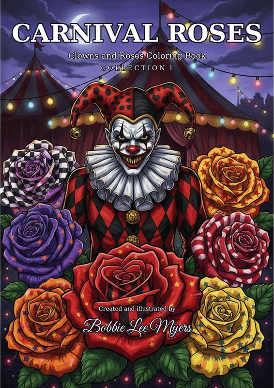 Carnival Roses coloring book cover