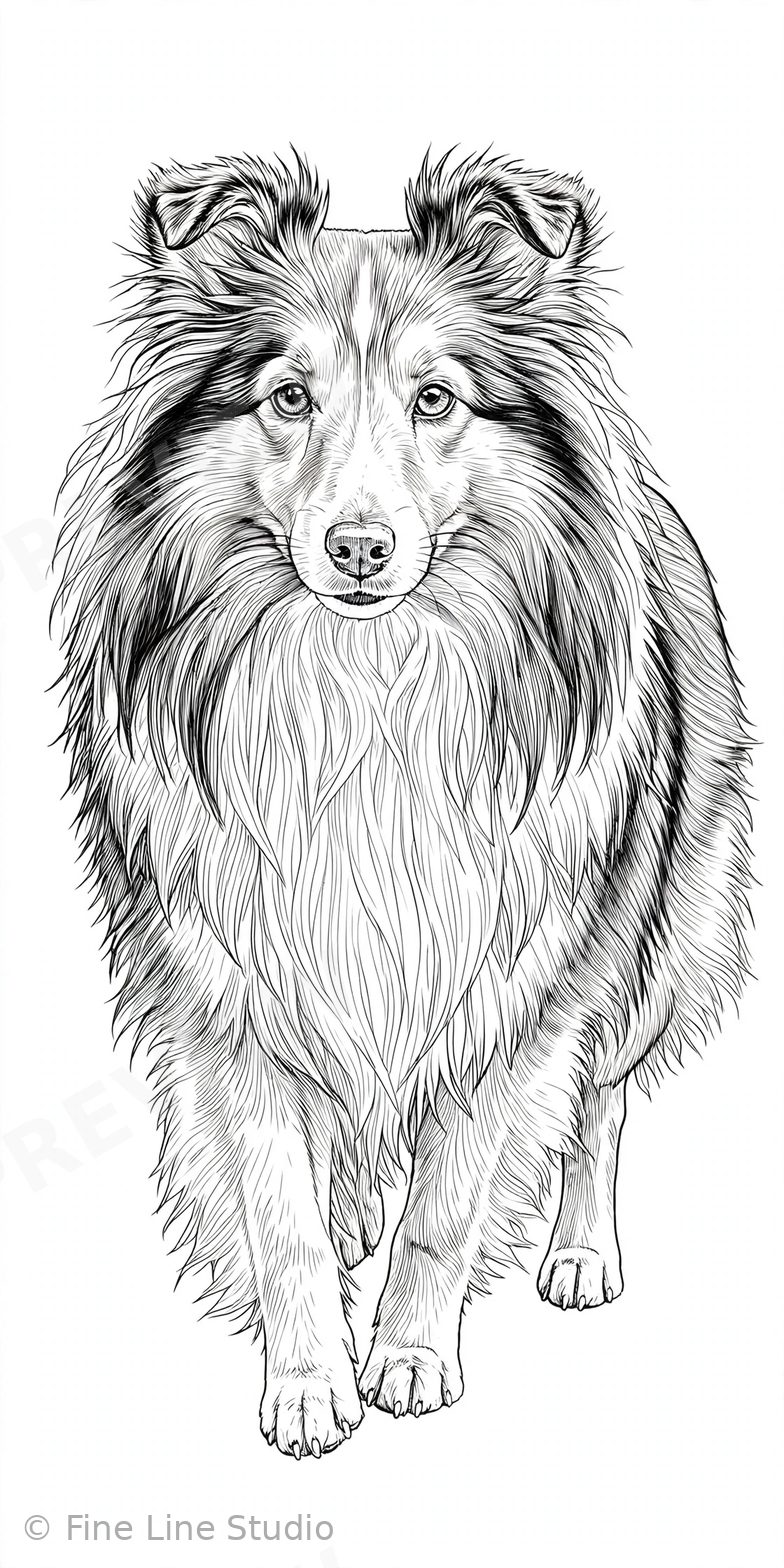 Canaan Dog coloring book cover