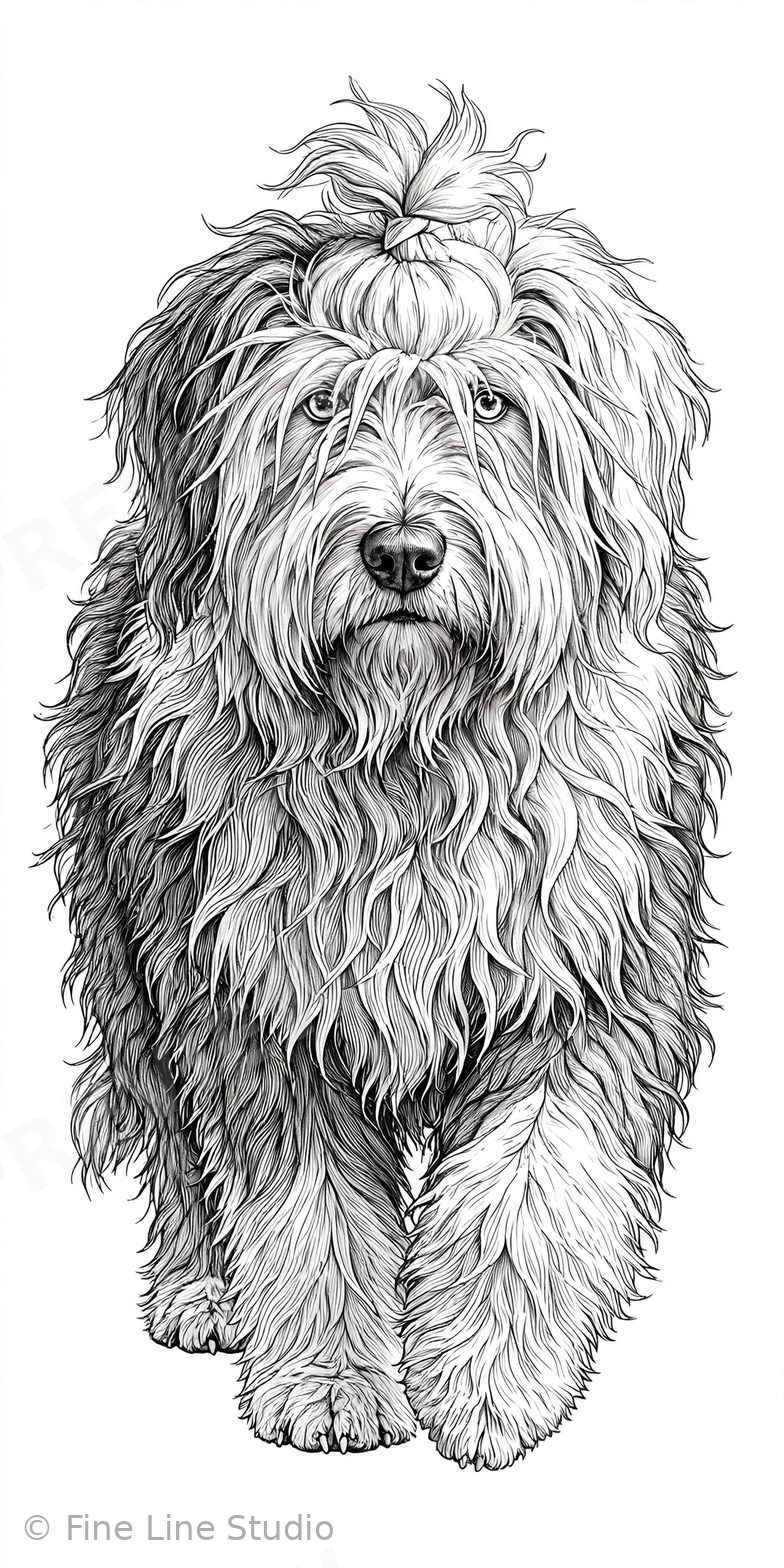 Old English Sheepdog coloring book cover