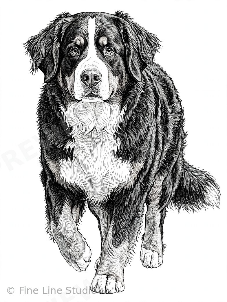 Portuguese Water Dog coloring book cover